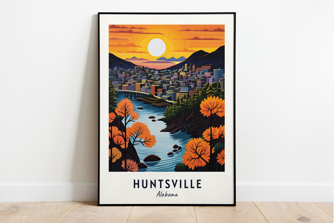 Huntsville City Print Huntsville Travel Poster Alabama Travel Gift Huntsville Alabama Poster Huntsville Gift