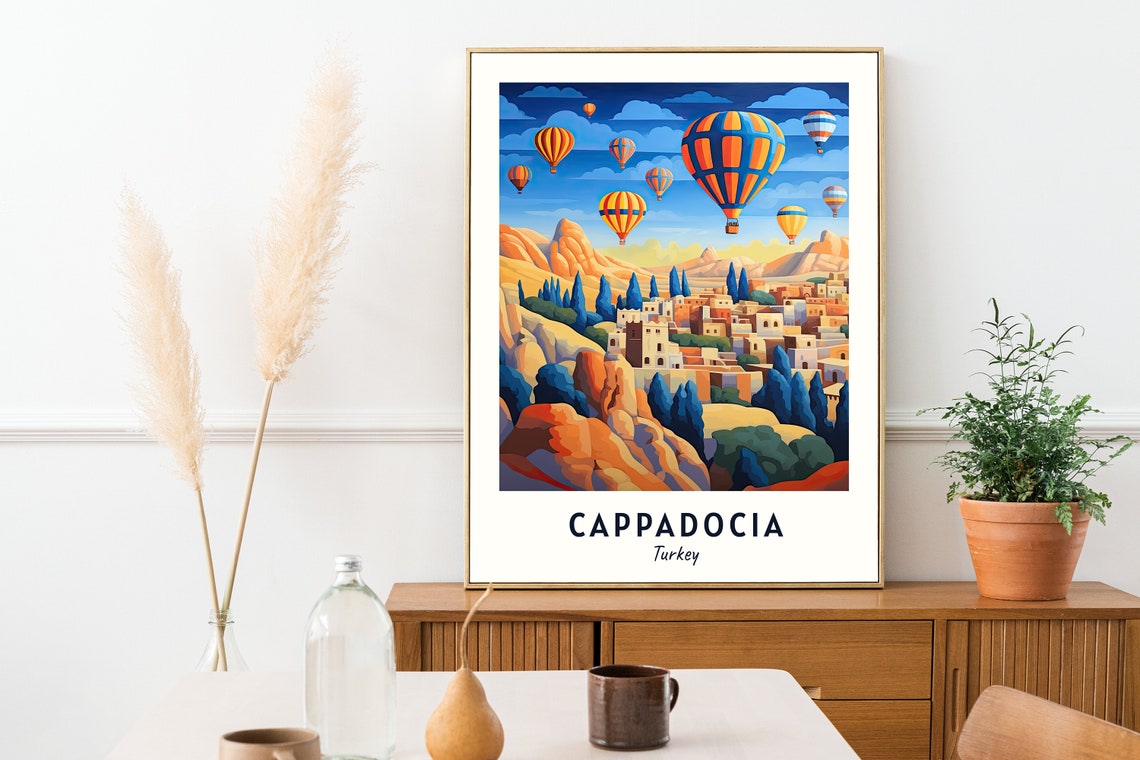 Cappadocia Turkey Hot Air Balloon Sunrise Valley Travel Poster - Image 2