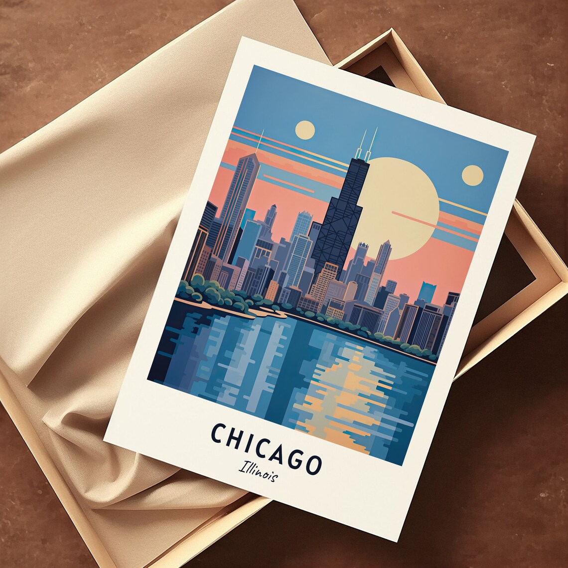 Chicago City Travel Poster, Illinois Wall Art Print - Image 3