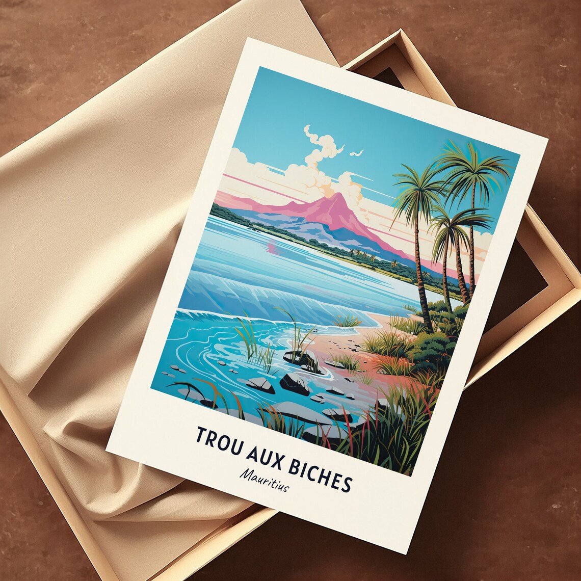 Trou Aux Biches Travel Poster, Mauritius City Print - Image 3