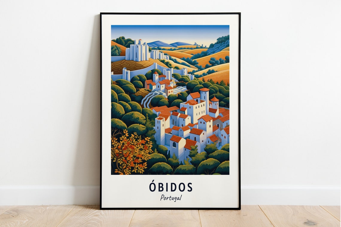 Bidos Castle Travel Print Wall Art Bidos Portugal City Print Bidos Castle Travel Gift Bidos Castle Poster
