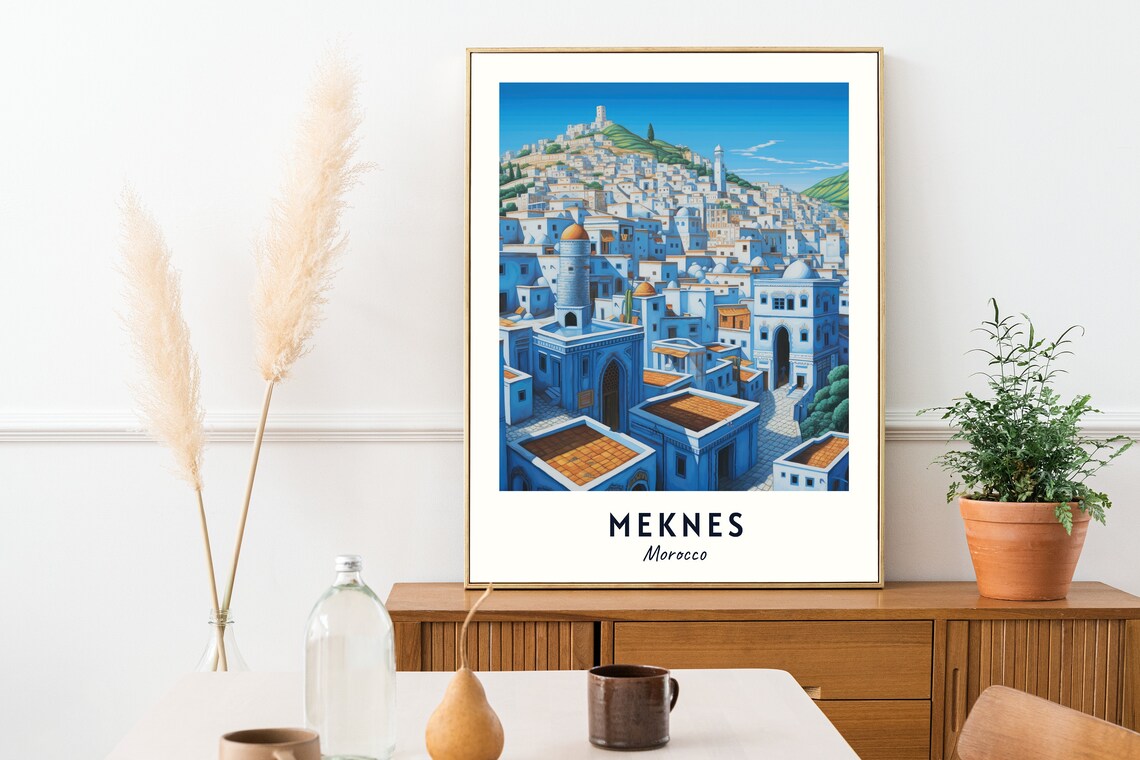 Bab Mansour Travel Poster, Meknes Morocco City Print - Image 2