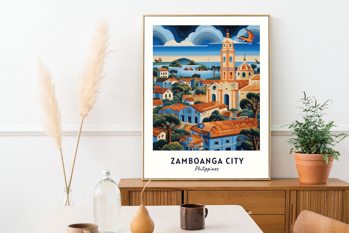 Zamboanga City Philippines Bell Tower Old Town Travel Poster - Image 2