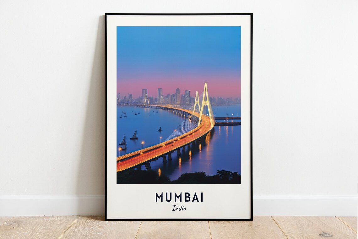 Mumbai City Travel Poster, India Travel Gift