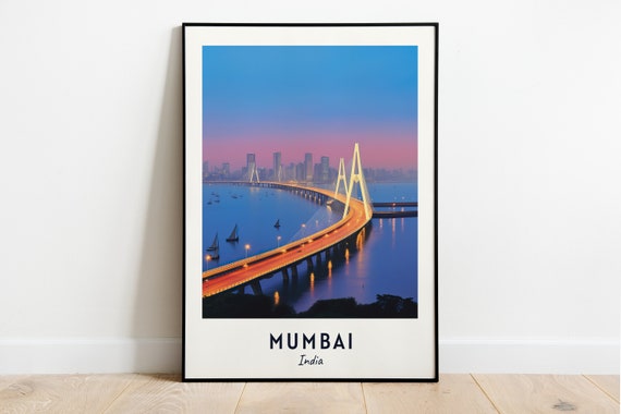 Mumbai City Travel Poster, India Travel Gift