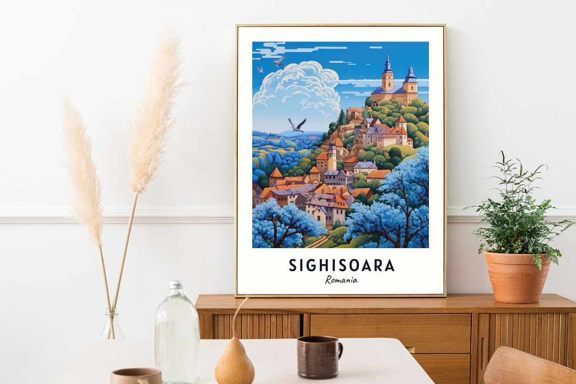 Sighisoara Citadel Travel Poster, Romania City Print - Image 2