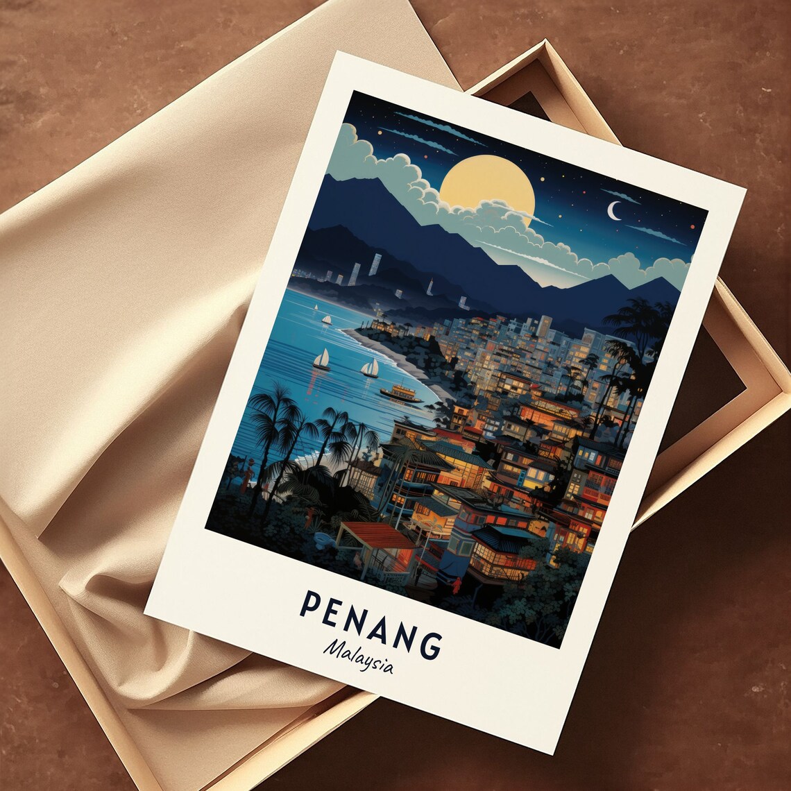 Penang Malaysia Travel Poster, City Wall Art - Image 3