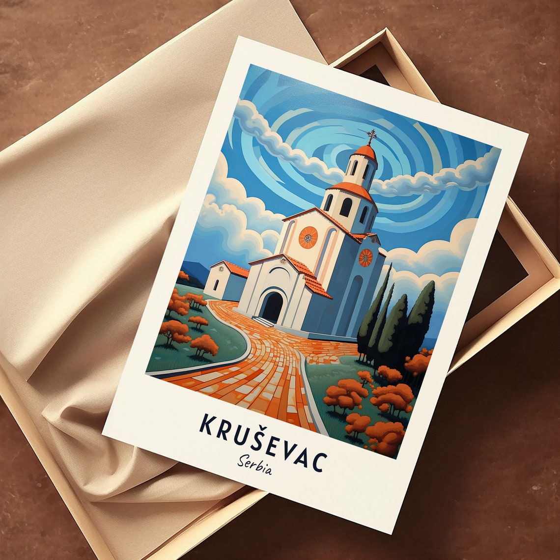 Lazarica Church Travel Print Wall Art Kruevac Serbia City Print Lazarica Church Travel Gift Lazarica Church Poster - Image 3