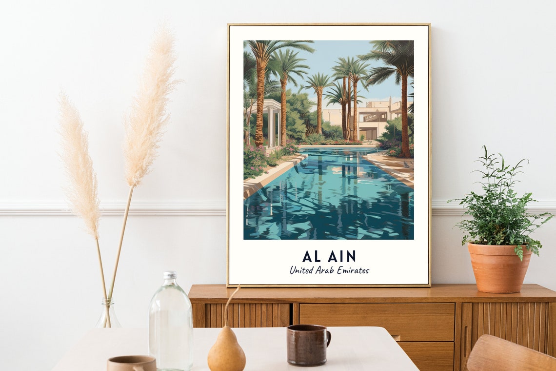 Al Ain Oasis Travel Print Wall Art Al Ain United Arab Emirates City Print Al Ain Oasis Travel Gift Al Ain Oasis Poster Travel Gift - Image 2