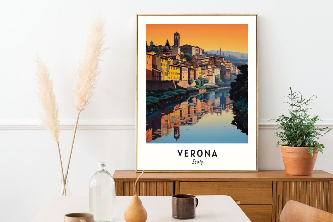 Verona Italy Travel Print Wall Art Verona Italy City Print Verona Italy Travel Gift Verona Italy Poster Wall Art - Image 2