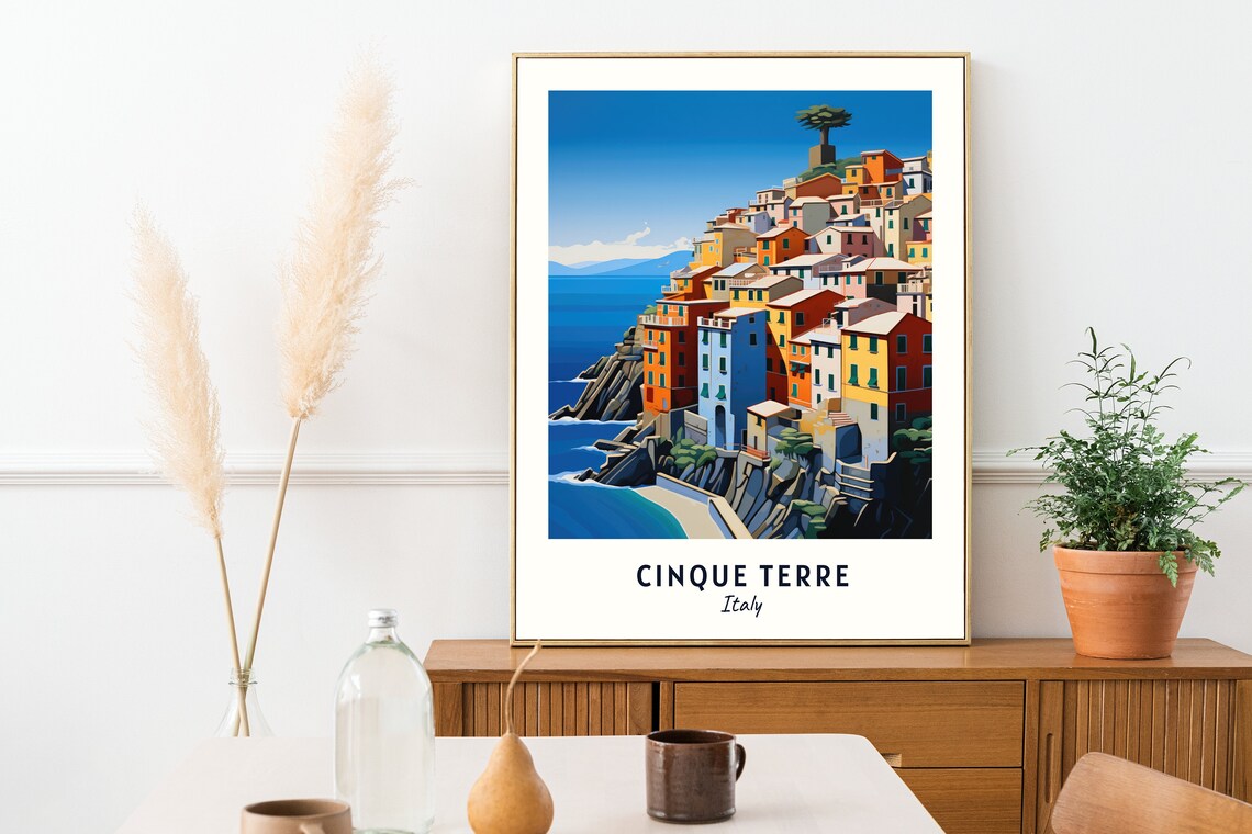 Cinque Terre Travel Poster, Italy City Print - Image 2