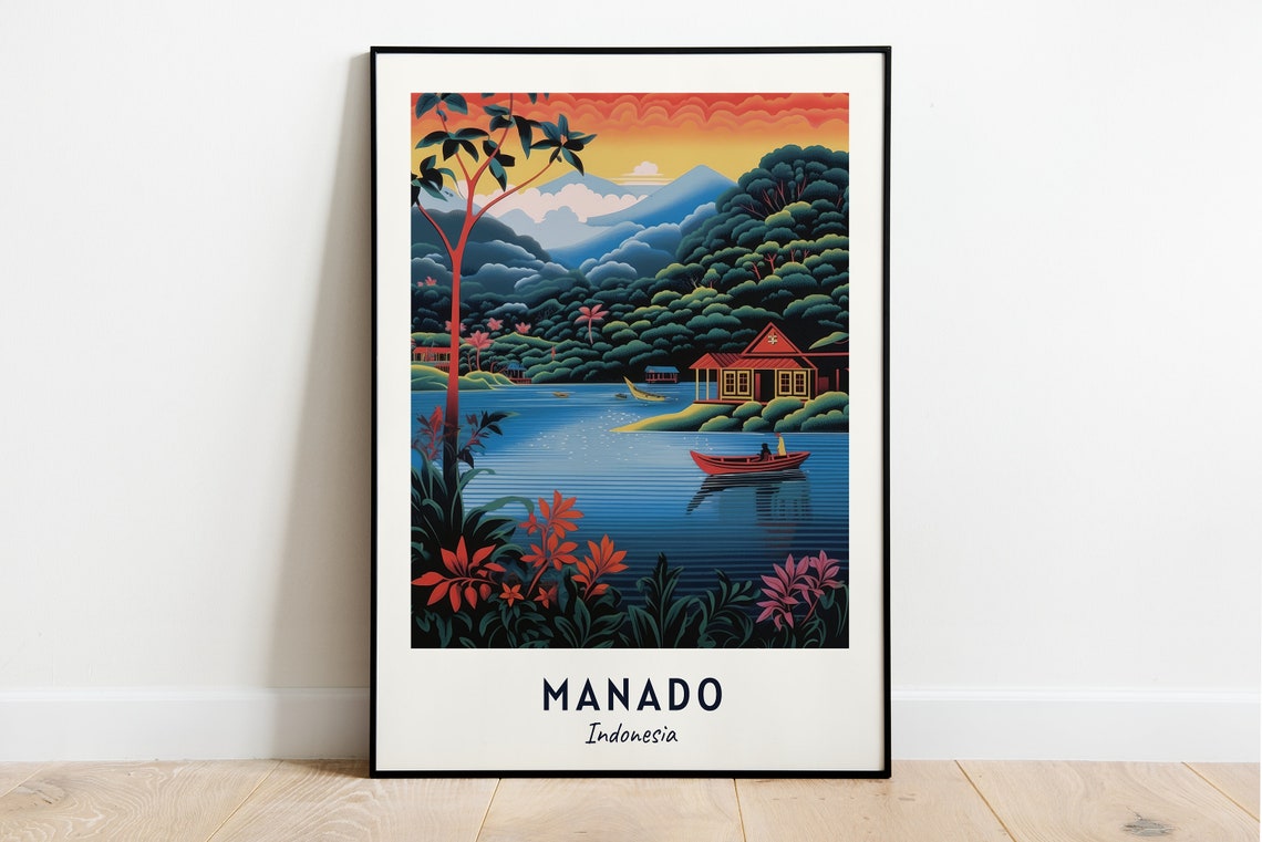 Bunaken National Park Travel Print Wall Art Manado Indonesia City Print Bunaken National Park Travel Gift Bunaken National Park Poster