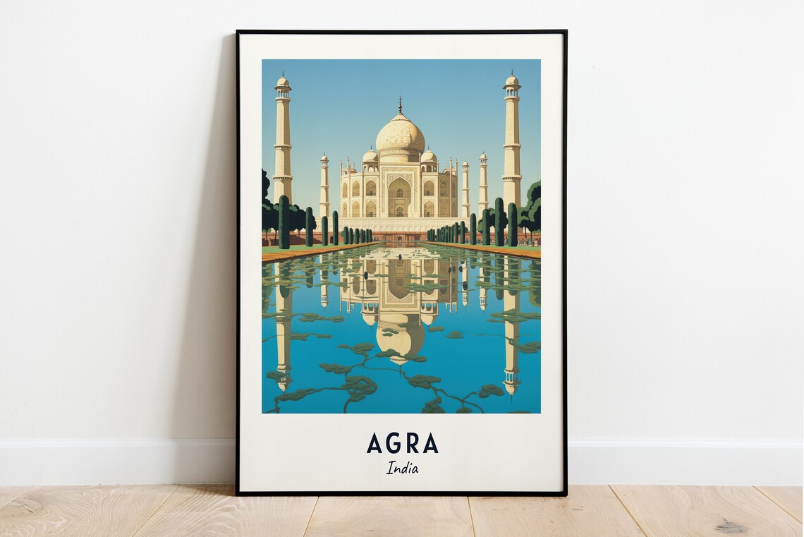 Agra Travel Poster, Agra India City Print
