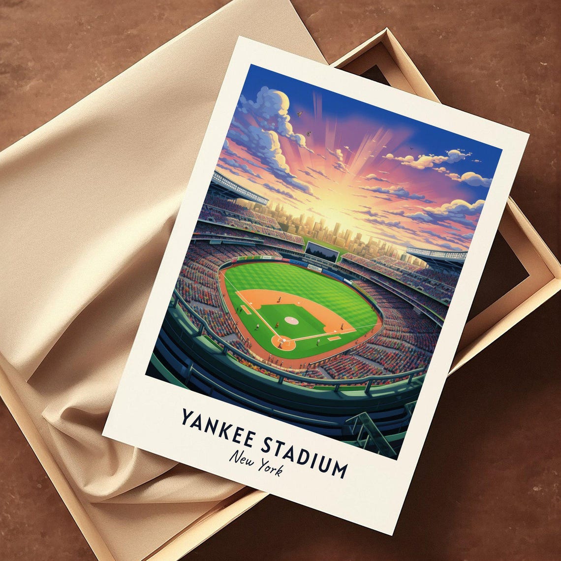 Yankee Stadium New York City Baseball Sunset Game Day Poster - Image 3