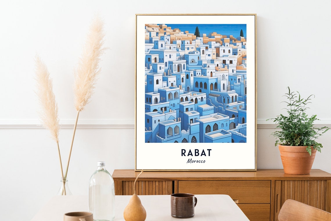 Kasbah Of The Udayas Travel Print Wall Art Rabat Morocco City Print Kasbah Of The Udayas Travel Gift Kasbah Of The Udayas Poster - Image 2