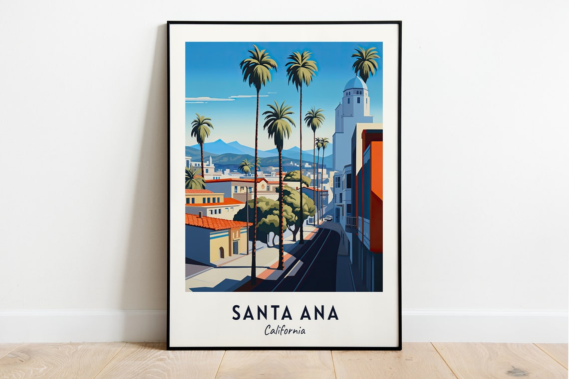 Santa Ana Travel Print Wall Art Santa Ana California City Print Santa Ana Travel Gift Santa Ana City Poster Wall Art