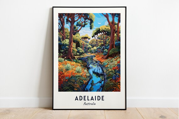 Eucalyptus Forest Stream Creek Scene Adelaide Australia Poster