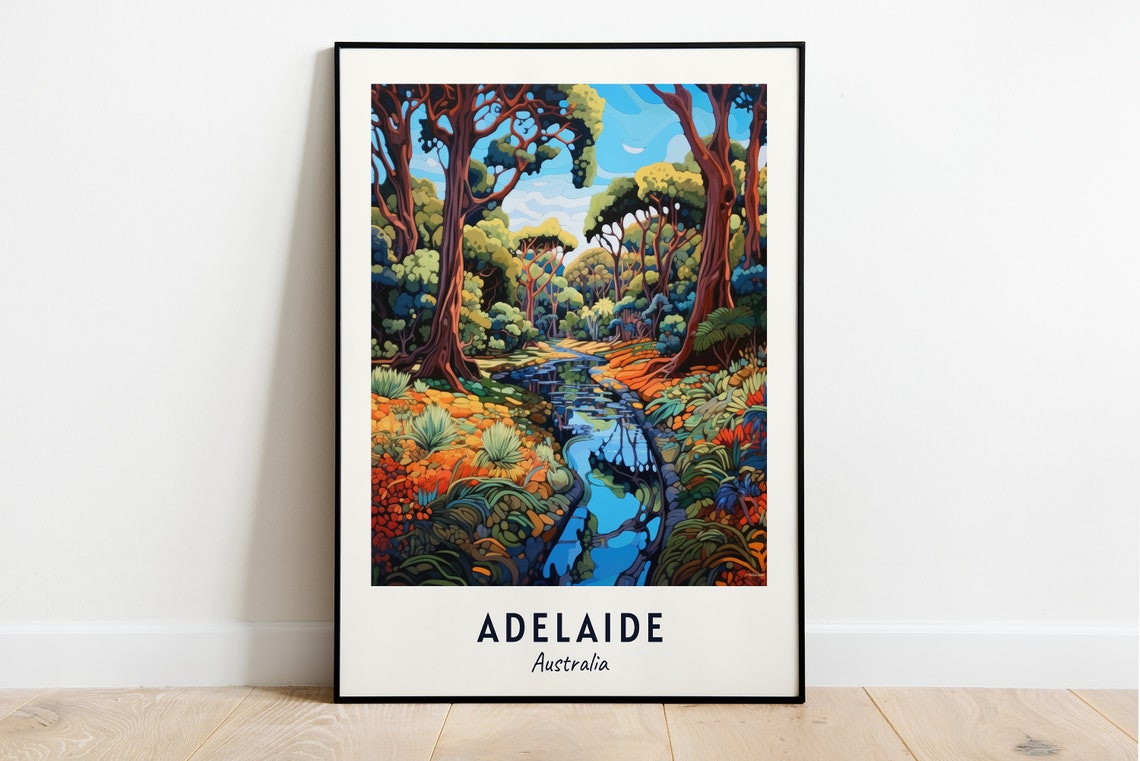 Eucalyptus Forest Stream Creek Scene Adelaide Australia Poster