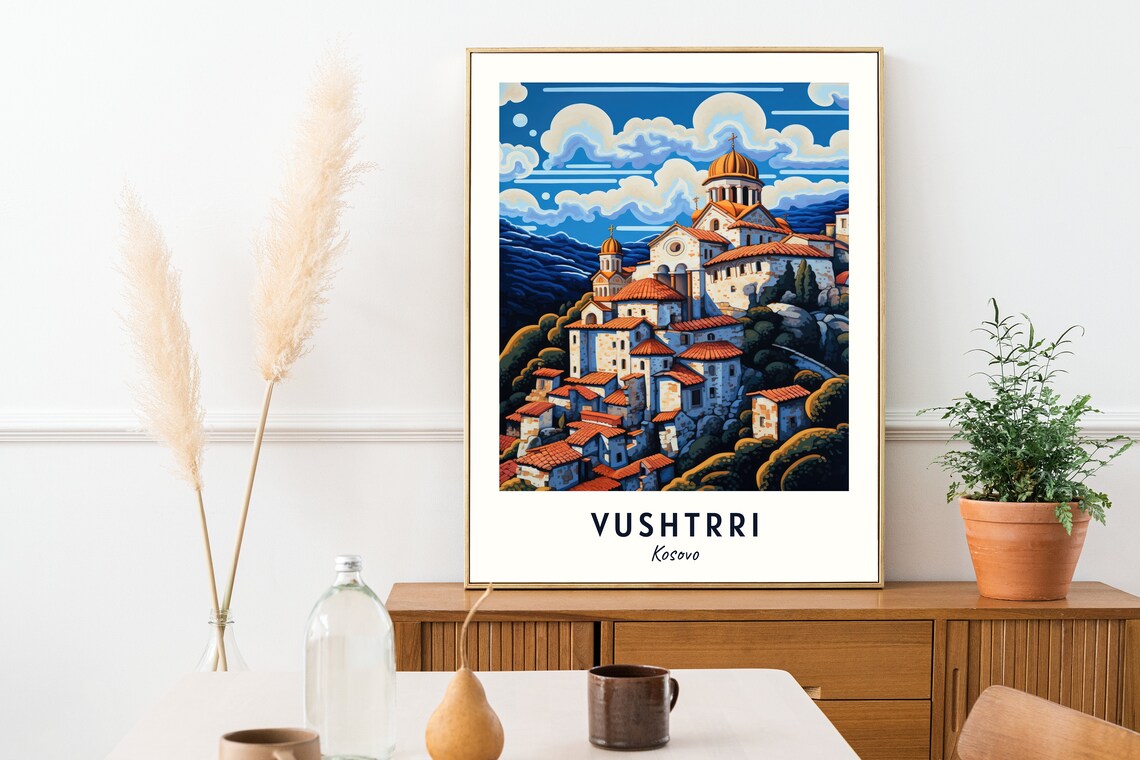 Vushtrri Kosovo Historic Hilltop Monastery With Golden Domes Poster - Image 2