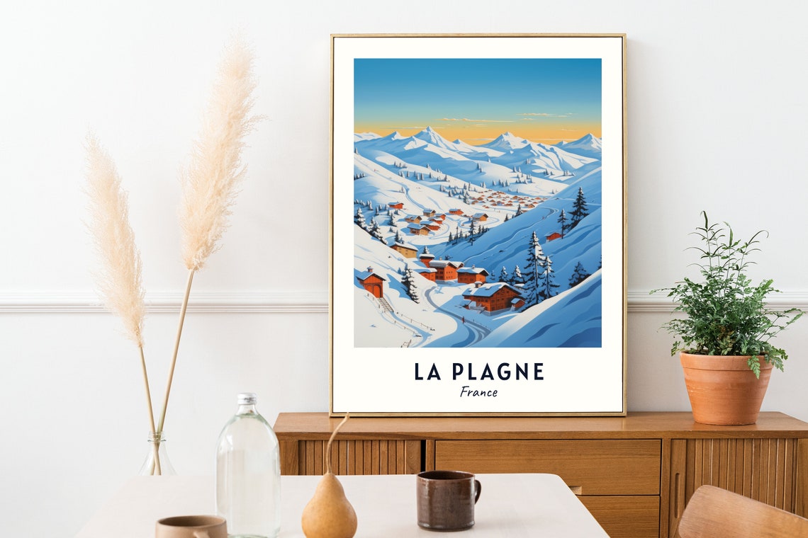 La Plagne France Travel Print Wall Art La Plagne France City Print La Plagne France Travel Gift La Plagne France Poster Travel Gift - Image 2
