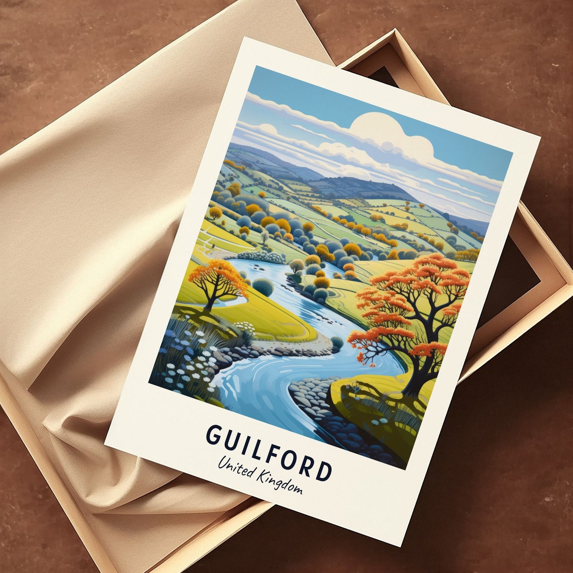 Guilford United Kingdom Travel Print Wall Art Guilford United Kingdom City Print Guilford United Kingdom Travel Gift Guilford - Image 3