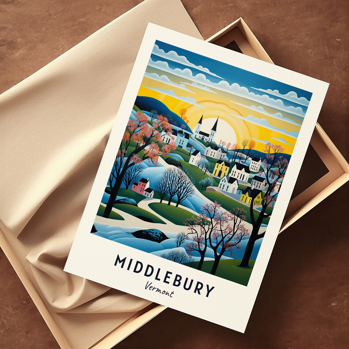 Middlebury Vermont Travel Poster, City Print - Image 3