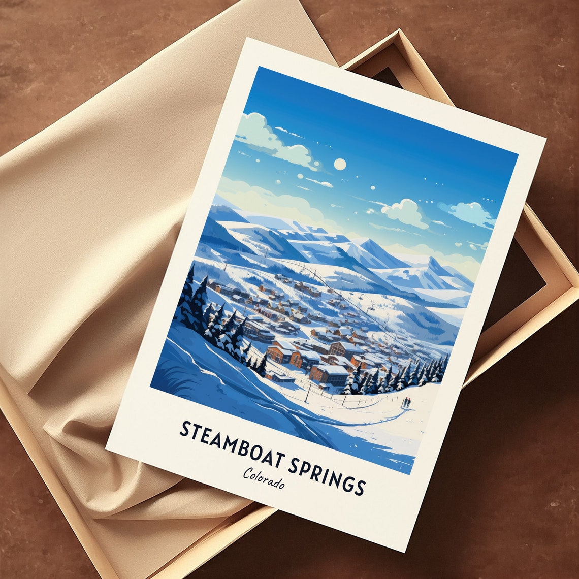 Steamboat Springs Travel Print Steamboat Springs Ski Poster Colorado Ski Poster Steamboat Springs Ski Resort Print - Image 3