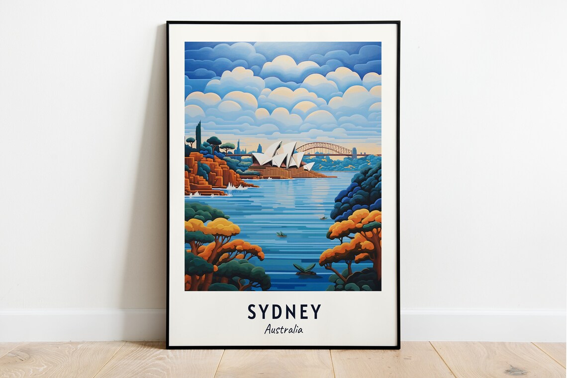 Sydney Travel Poster, Australia City Wall Art Print