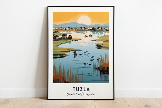 Tuzla Bosnia And Herzegovina Lakeside Marsh At Sunset Poster