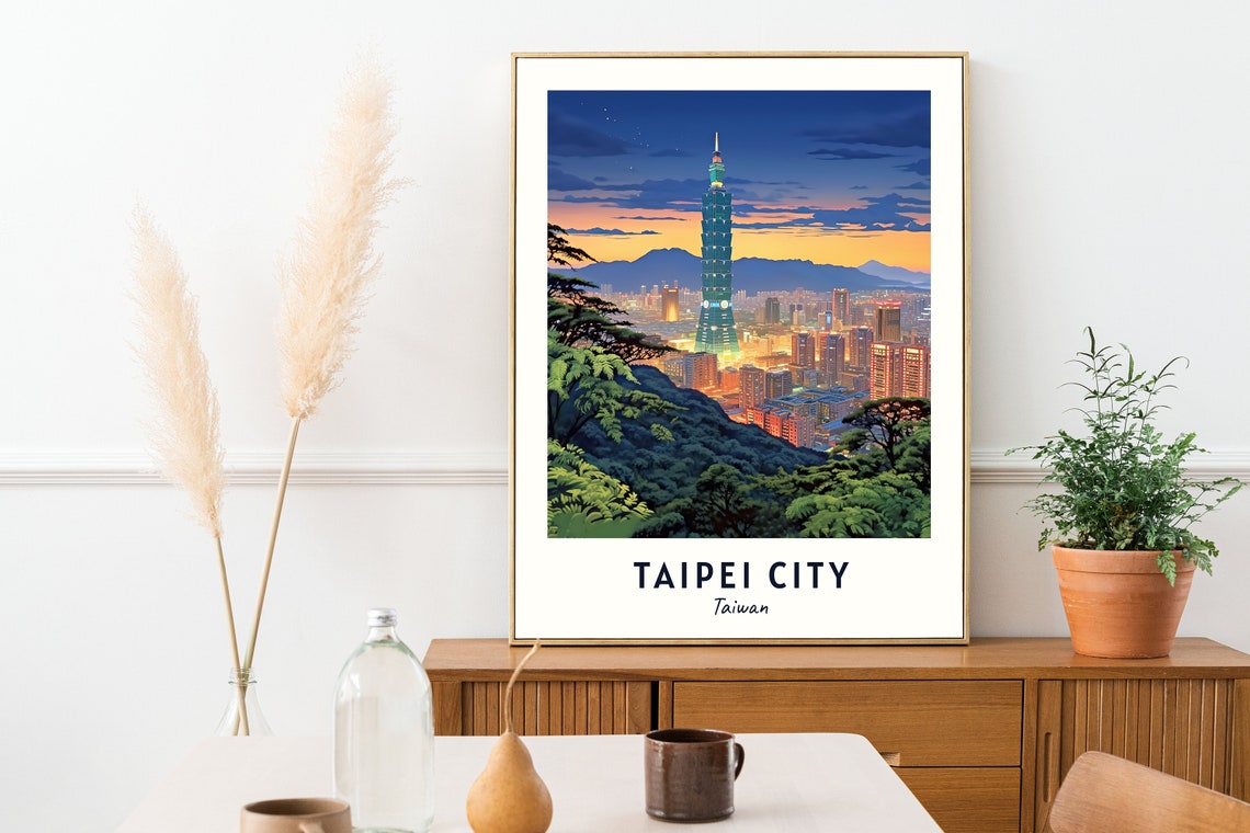 Taipei City City Print Taipei City Travel Poster Taiwan Travel Gift Taipei City Taiwan Poster Taipei City Gift - Image 2