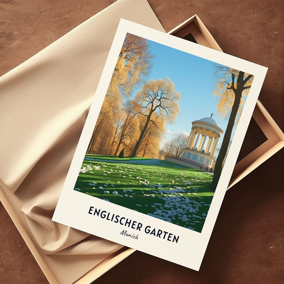 Englischer Garten Munich Winter Park Pavilion Snowy Scene Poster - Image 3