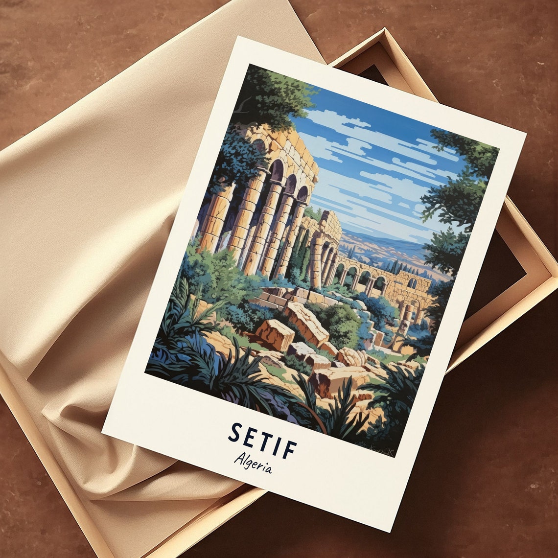 Djemila Roman Ruins Ancient Columns Setif Algeria Travel Poster - Image 3