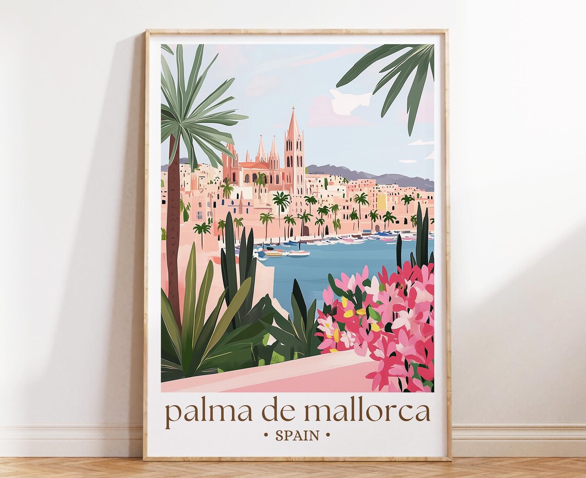 Palma De Mallorca Travel Poster, Spain Art Print