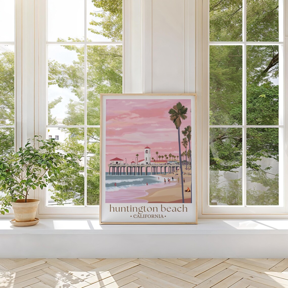 Huntington Beach California Travel Poster, Surf City - Image 2