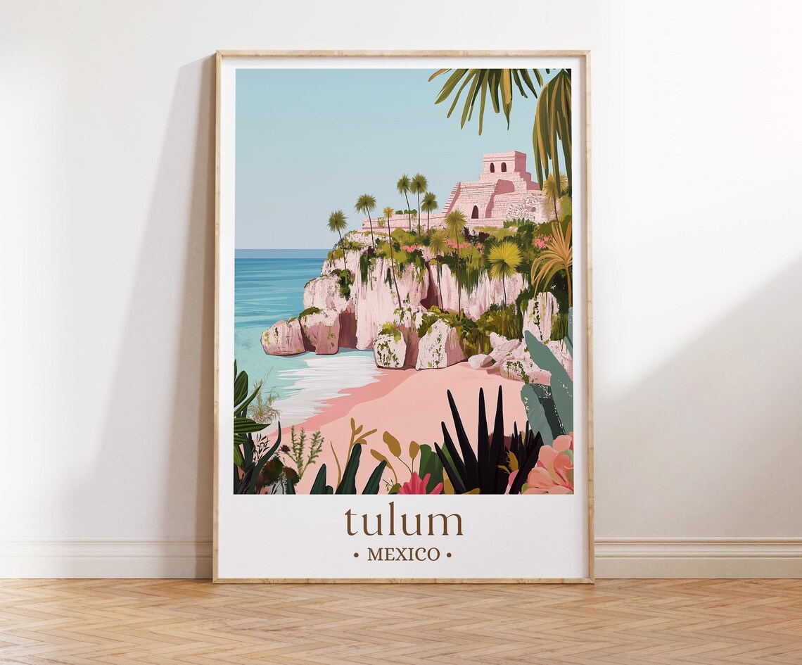 Tulum Travel Poster, Art Lovers Wall Art Print
