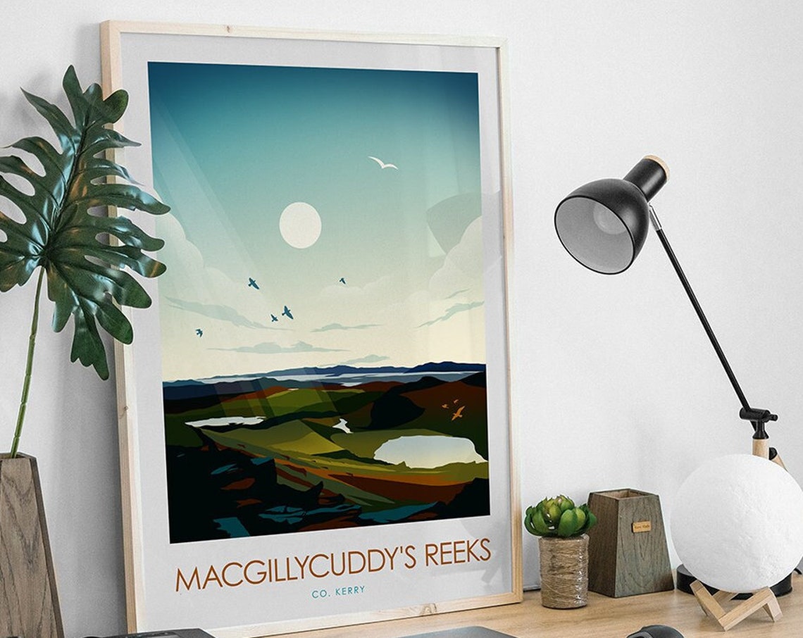 Macgillycuddys Reeks County Kerry Ireland Mountain Sunset Poster - Image 3