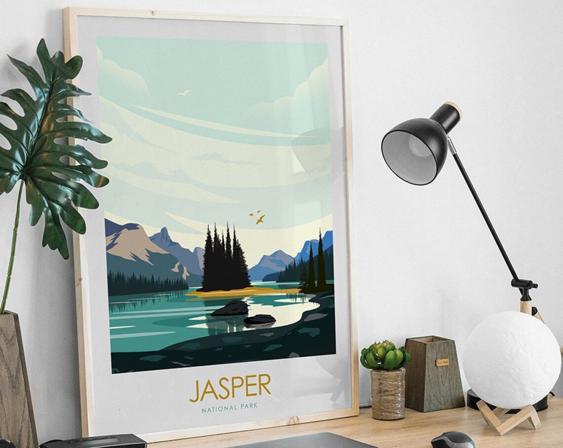 Jasper National Park Travel Poster, Canada Art Print - Image 3