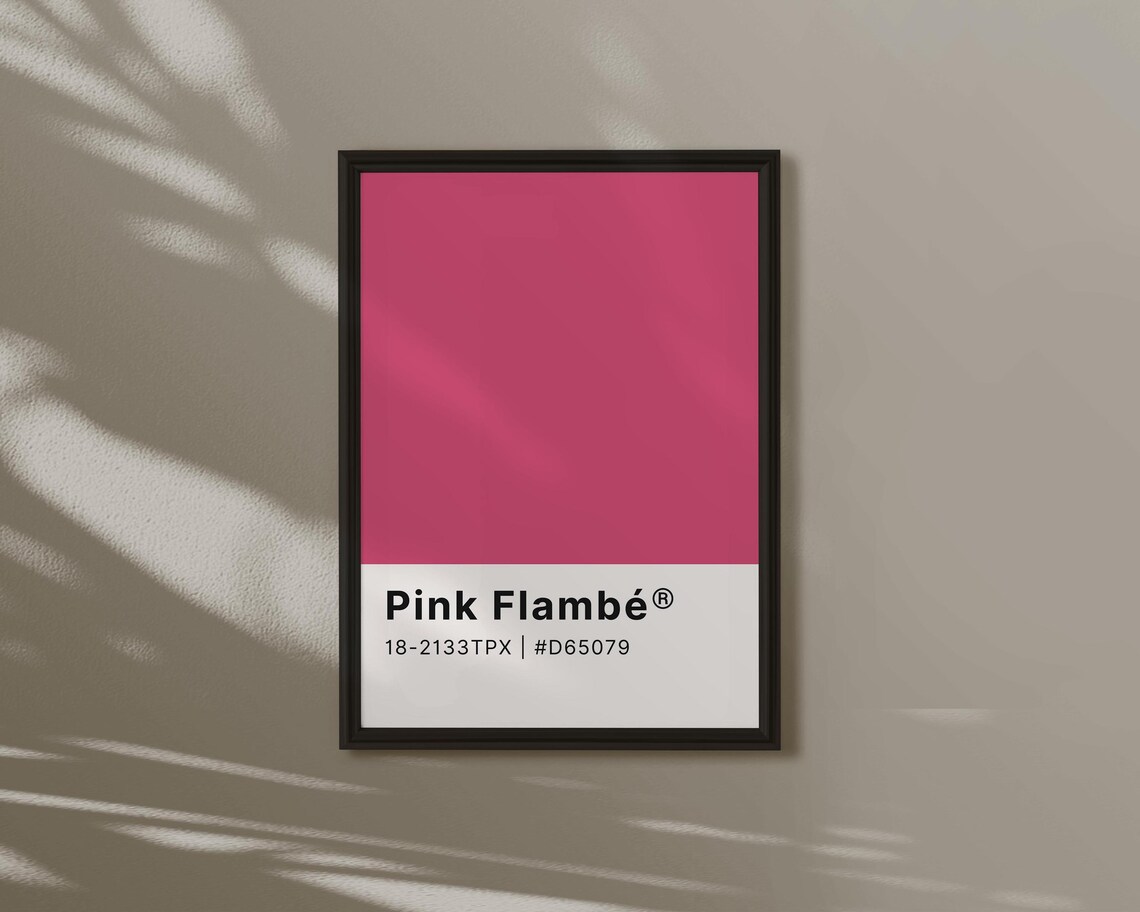 Pink Flambe Color Card Modern Swatch Style Bold Graphic Wall Art