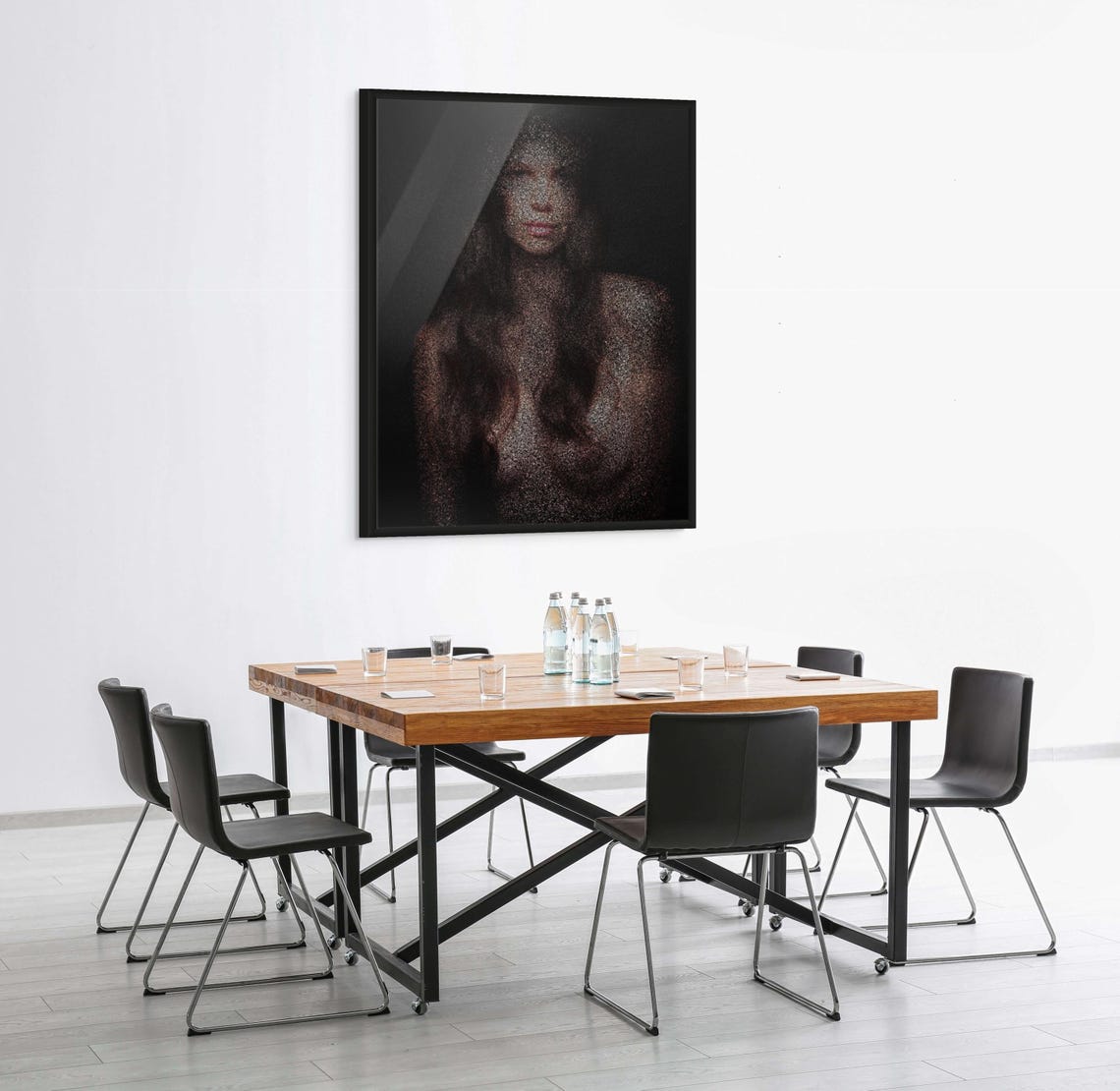 Kira Pointillist Dot Portrait Abstract Female Art Painting Poster - Image 2