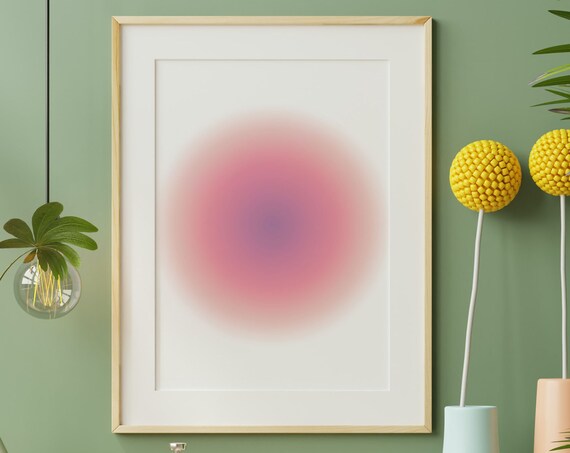 Pink Purple Aura Gradient Abstract Spiritual Calming Wall Poster