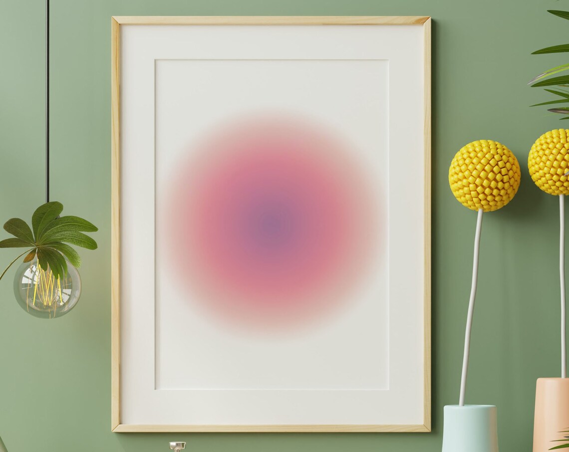 Pink Purple Aura Gradient Abstract Spiritual Calming Wall Poster
