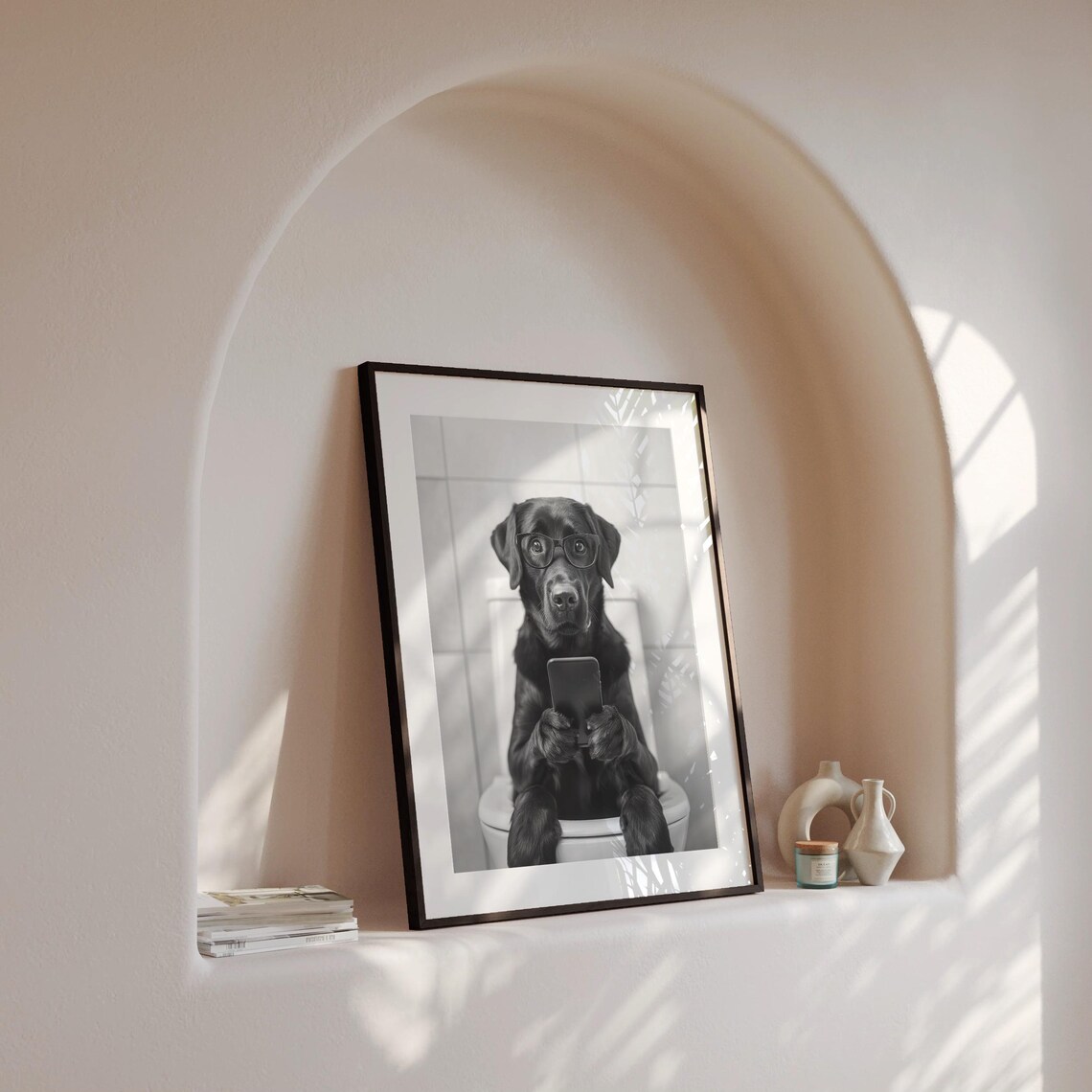 Black Labrador Bathroom Wall Art, Funny Dog Poster - Image 4