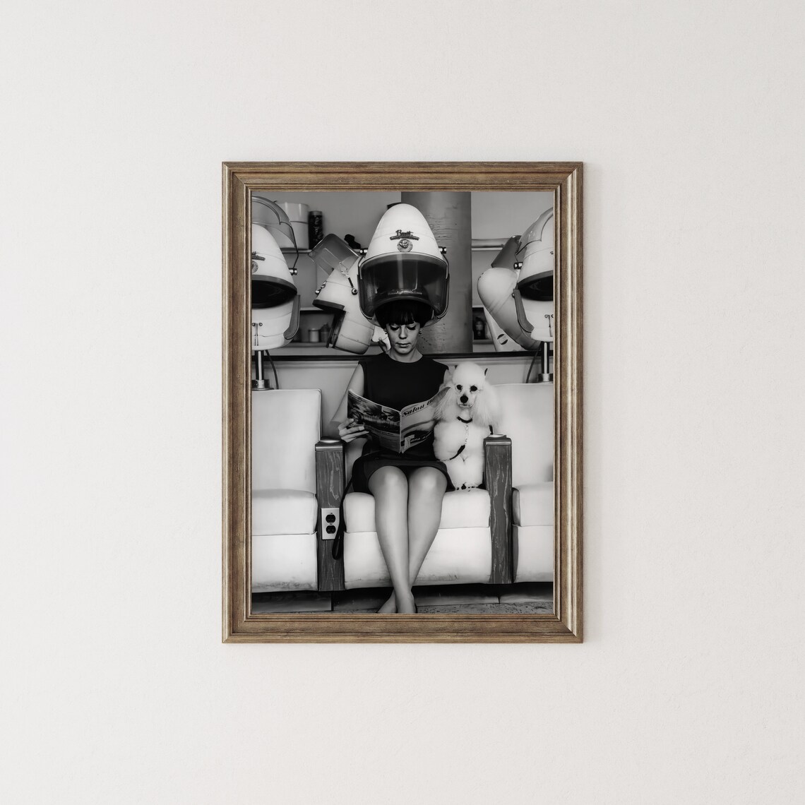Woman And Poodle In Beauty Salon Vintage Art Print - Image 2