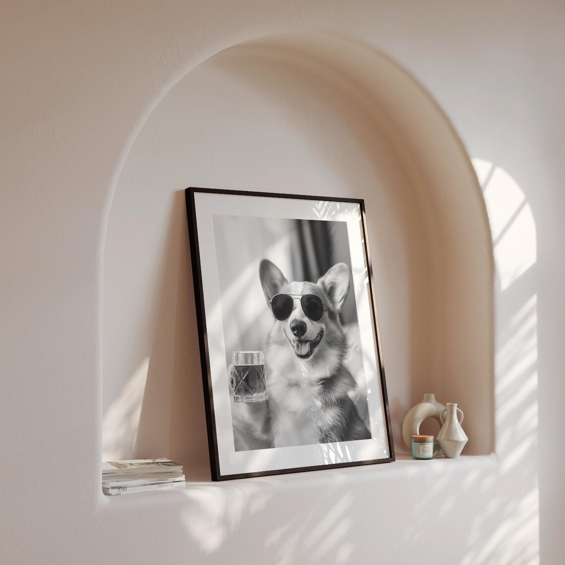 Corgi Drinking Whiskey Art Print, Funny Bar Cart Decor - Image 4