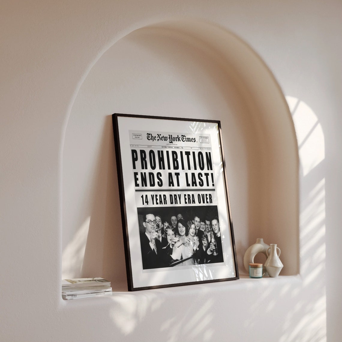 Prohibition Ends At Last Vintage Newspaper Black and White Poster - Image 4
