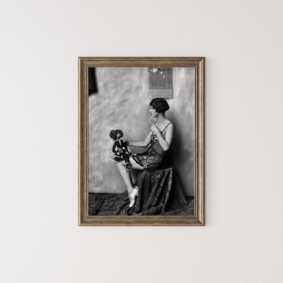 Vintage 1920s Flapper Woman With Doll Retro Fashion Photo Poster - Image 2