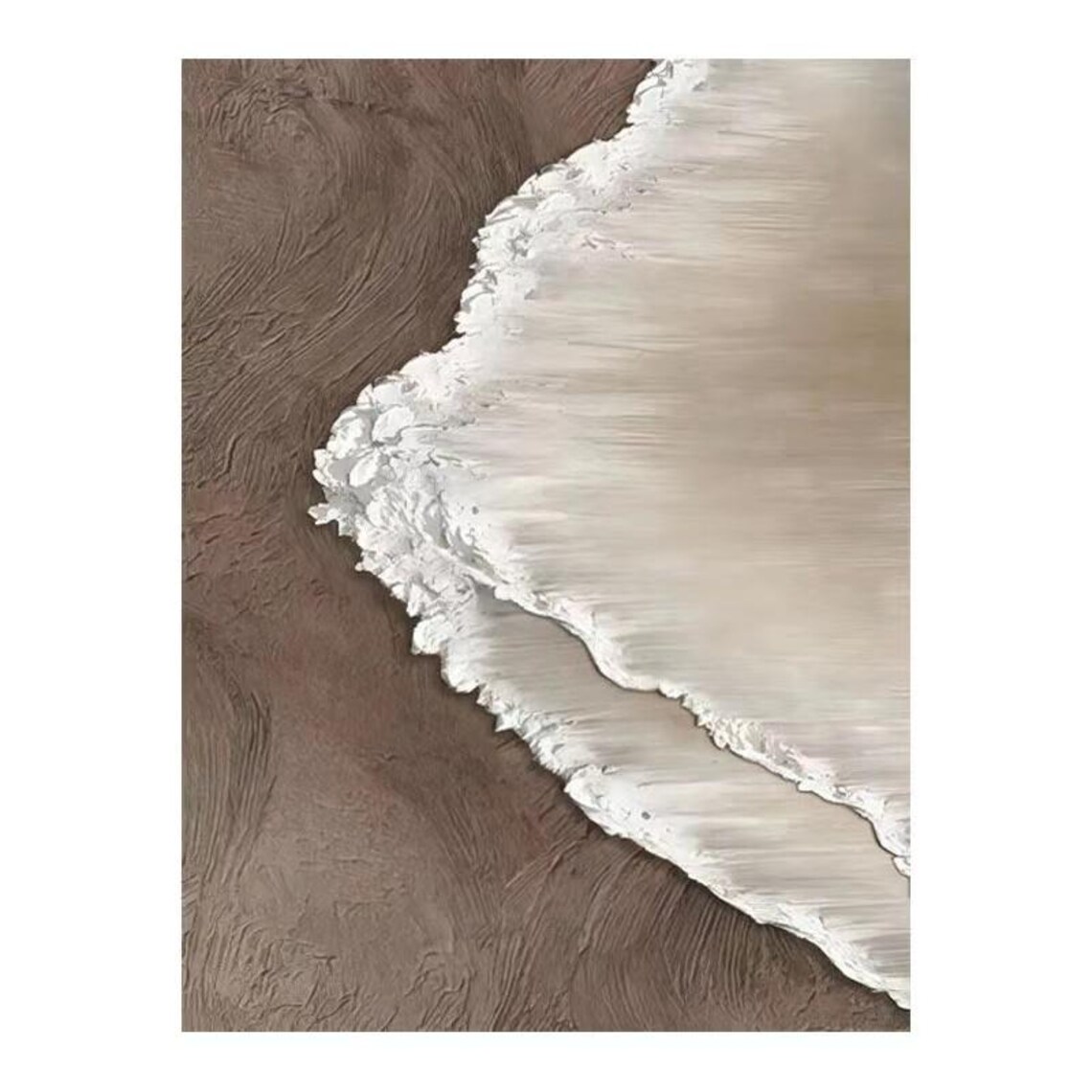 Aerial Beach Waves Over Brown Sand White Foam Textured Poster - Image 3