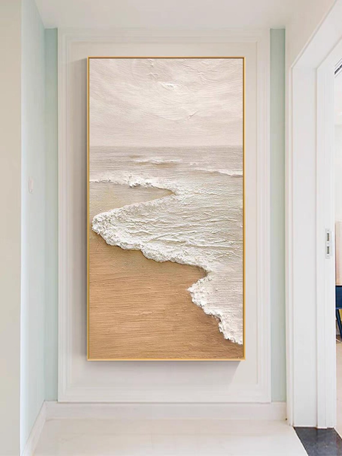 Modern Ocean Waves Abstract Seascape Art Print - Image 2