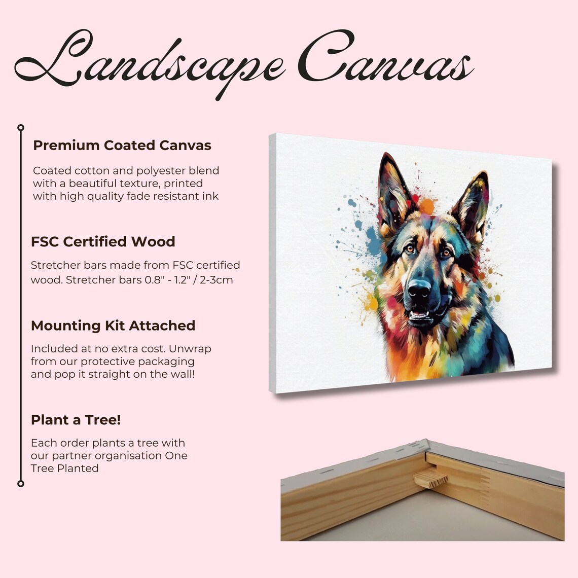 Watercolour German Shepherd Art Print, Colourful GSD - Image 2