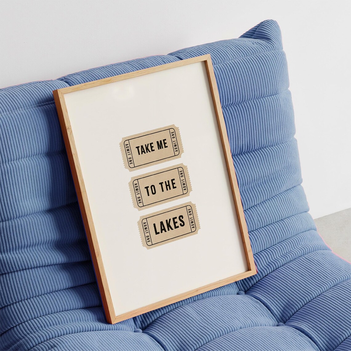 Take Me To The Lakes Vintage Ticket Trio Nature Lover Wall Art